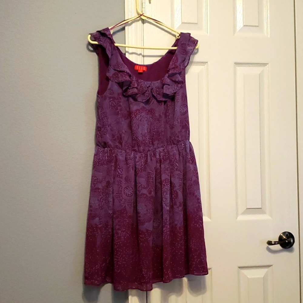 ELLE Floral Sleeveless dress with ruffles and cinched waist